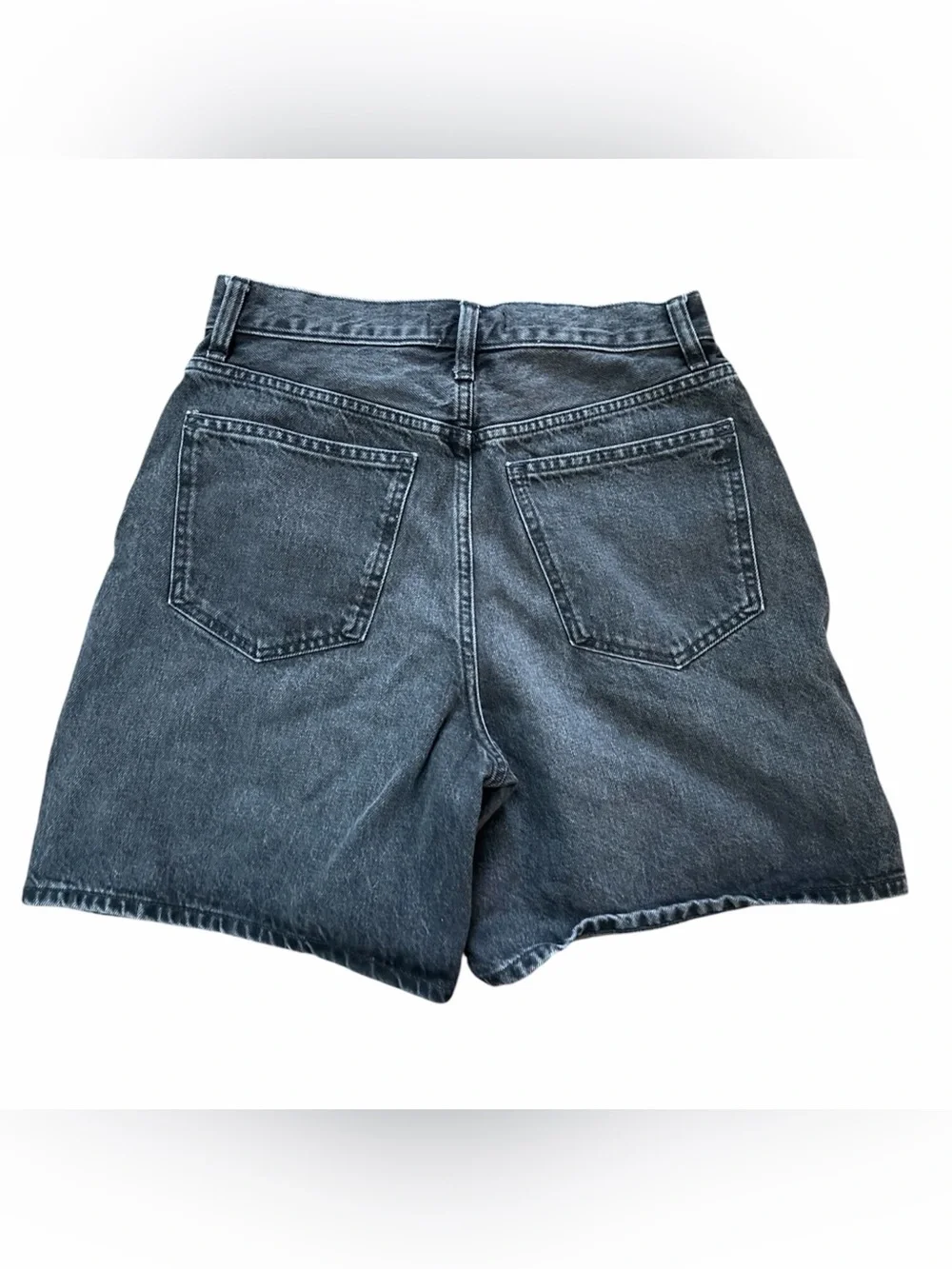 Madewell Baggy Jean Shorts Black Reyburn Wash Size 27